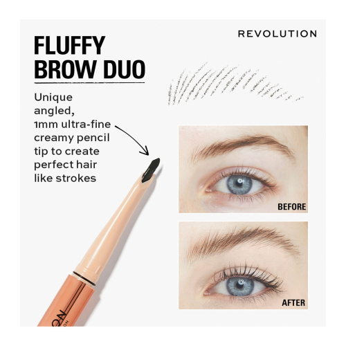 Revolution – Augenbrauenstift Fluffy Brow Filter Duo - Dark Brown