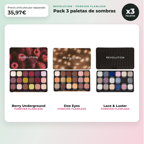 Revolution - Pack 3 Paletten von Forever Flawless Lidschatten