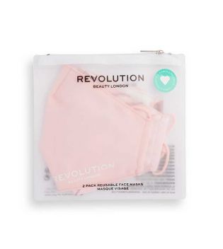 Revolution - Packung mit 2 wiederverwendbaren Stoffmasken - Pink