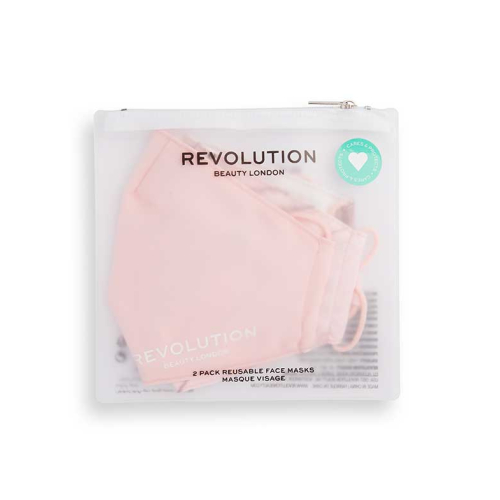 Revolution - Packung mit 2 wiederverwendbaren Stoffmasken - Pink