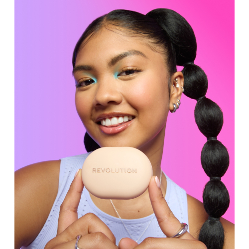 Makeup Revolution - Kompaktpuder + Haftgriff für Mobiltelefone Powder Pops - Peach