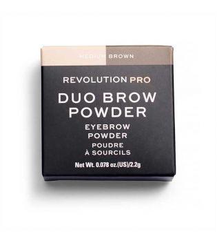 Revolution Pro - Duo Eyebrow Powder - Medium Brown