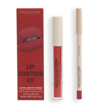 Revolution – Lippenset Lip Contour - Sassy Red
