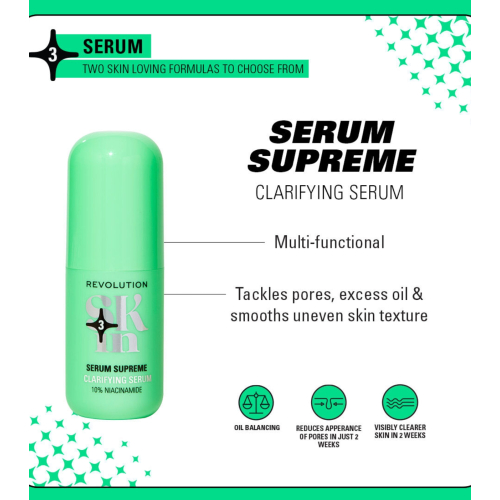 Revolution Skin - *Clearly Clarify* - Klärendes Gesichtsserum 10 % Niacinamid Serum Supreme