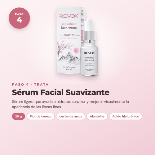 Revox Komplettset für die Gesichtspflege Japanische Routine mit Reinigungs-Gel, Peeling, Tonic, Serum, Creme und feuchtigkeitsspendender Maske Vegan und Cruelty Free