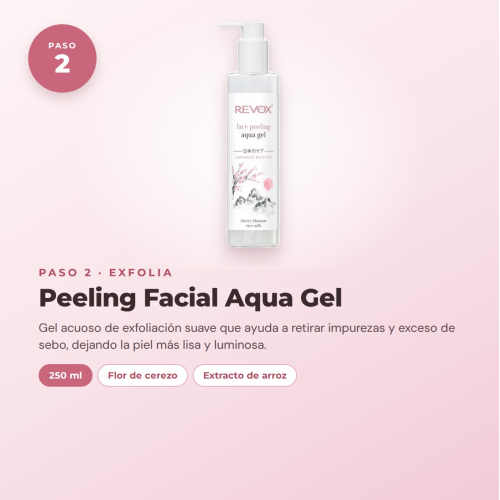 Revox Komplettset für die Gesichtspflege Japanische Routine mit Reinigungs-Gel, Peeling, Tonic, Serum, Creme und feuchtigkeitsspendender Maske Vegan und Cruelty Free