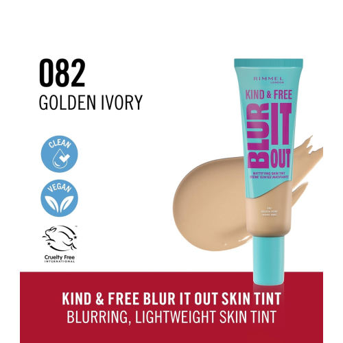 Rimmel London - *Kind & Free* - Mattierende Foundation Blur It Out - 082: Golden Ivory