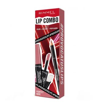 Rimmel London  – Lippenset Lip Combo 3 in 1 Provocalips + Lasting Finish - Perfect Nude