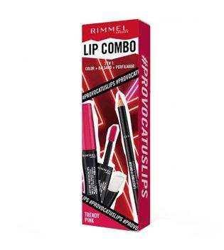 Rimmel London  – Lippenset Lip Combo 3 in 1 Provocalips + Lasting Finish - Trendy Pink