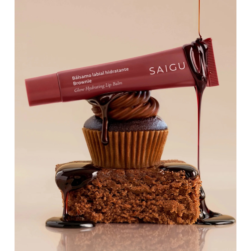Saigu Cosmetics - Feuchtigkeitsspendender Lippenbalsam mit Glanzeffekt - Brownie