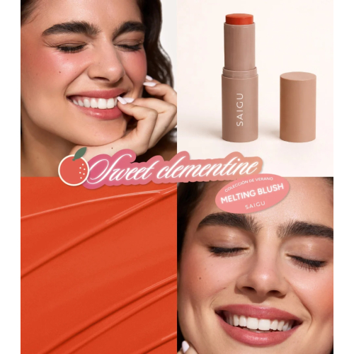 Saigu Cosmetics - *Mediterranean Glow* - Rouge-Stick Melting Blush - Sweet Clementine
