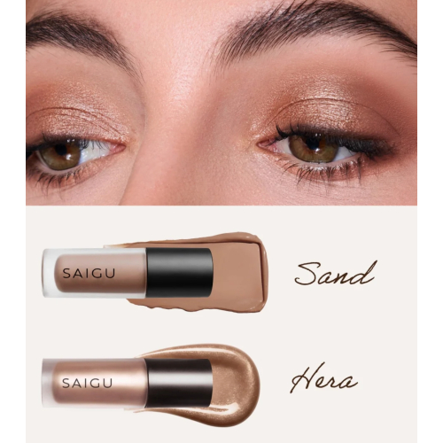 Saigu Cosmetics - Flüssiger Lidschatten One Touch Matte - Sand