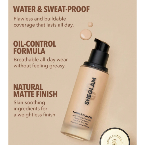 SHEGLAM - Langanhaltende, matte Foundation Complexion Pro - Sand