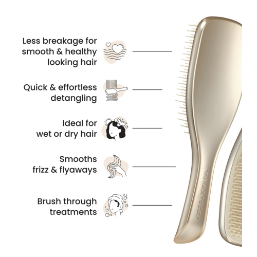 Tangle Teezer – Entwirrungsbürste mit Griff The Ultimate Detangler Chrome – Champagne Gold