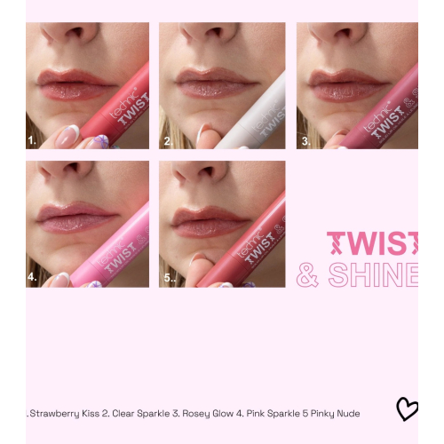 Technic Cosmetics - Festes Lippenöl mit Farbe Twist & Shine - Pink Sparkle