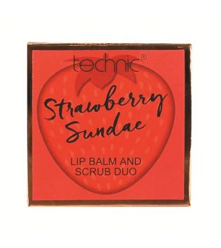 Technic Cosmetics - Duo aus Lippenbalsam und Peeling - Strawberry Sundae