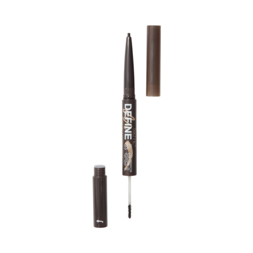 Technic Cosmetics - Augenbrauenstift + getöntes Gel Define & Set - Dark Brown