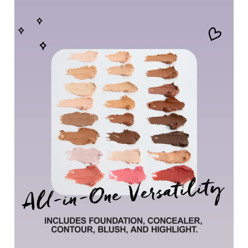 Technic Cosmetics – Creme-Gesichtspalette mit Foundation, Rouge und Bronzer – Light