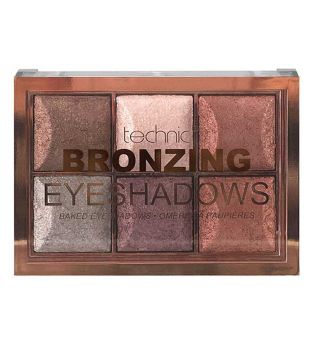 Technic Cosmetics -  Bronzing Gebackene Lidschatten Palette - 02: Bronze