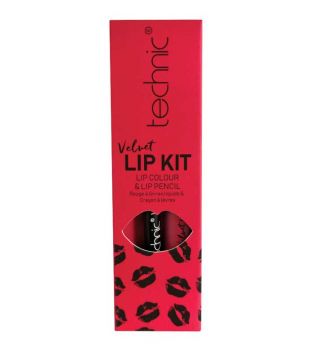 Technic Cosmetics - Lip Liner + Flüssiger Lippenstift Velvet Lip Kit - Little Fuchsia