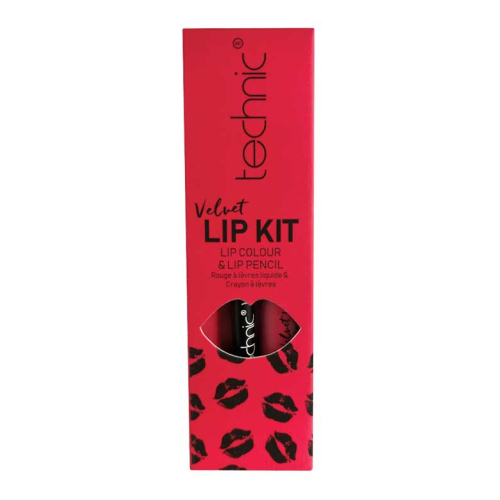 Technic Cosmetics - Lip Liner + Flüssiger Lippenstift Velvet Lip Kit - Little Fuchsia