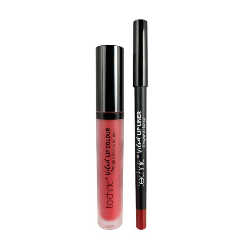 Technic Cosmetics - Lip Liner + Flüssiger Lippenstift Velvet Lip Kit - Vintage Red
