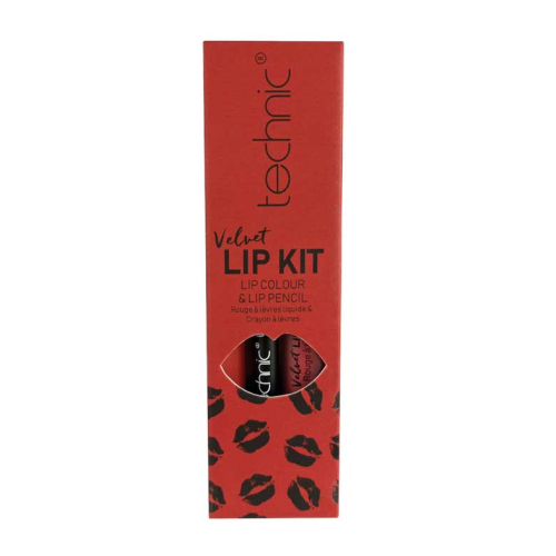 Technic Cosmetics - Lip Liner + Flüssiger Lippenstift Velvet Lip Kit - Vintage Red
