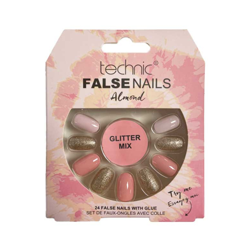 Technic Cosmetics - Falsche Nägel False Nails Almond - Glitter Mix