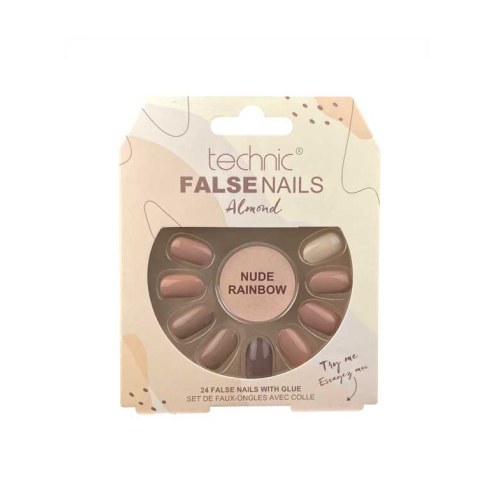 Technic Cosmetics - False Nails Almond Falsche Nägel - Nude Rainbow
