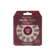 Technic Cosmetics - Künstliche Nägel False Nails Long Square - Gloss Dark Red