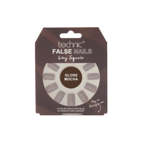 Technic Cosmetics - Künstliche Nägel False Nails Long Square - Gloss Mocha