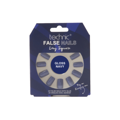Technic Cosmetics - Künstliche Nägel False Nails Long Square - Gloss Navy
