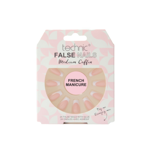 Technic Cosmetics - Künstliche Nägel False Nails Medium Coffin - French Manicure