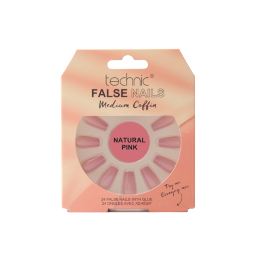 Technic Cosmetics - Künstliche Nägel False Nails Medium Coffin - Natural Pink