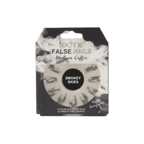 Technic Cosmetics - Künstliche Nägel False Nails Medium Coffin - Smokey Skies