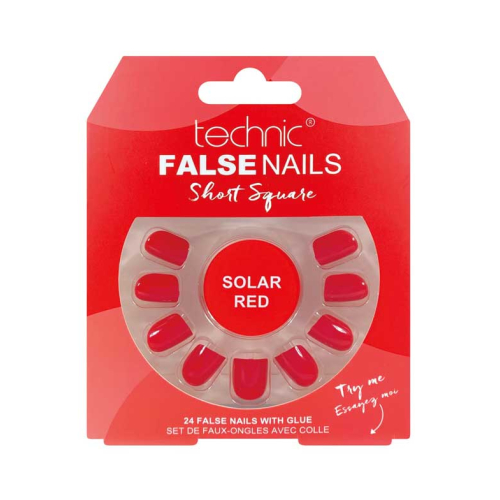 Technic Cosmetics – Falsche Nägel False Nails Short Square – Solar Red
