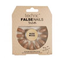 Technic Cosmetics - Falsche Nägel False Nails Stiletto - Nude Mood