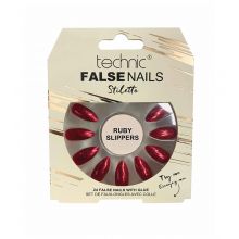 Technic Cosmetics – Künstliche Nägel False Nails Stiletto - Ruby Slippers