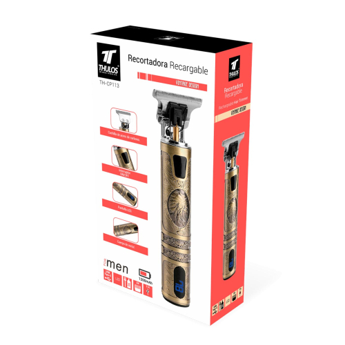 Thulos - TH-CP112 Kabelloser wiederaufladbarer Haarschneider - Vintage-Design