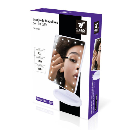 Thulos - 180°-Schminkspiegel mit LED-Beleuchtung TH-BY06