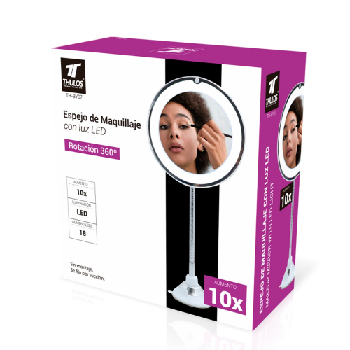 Thulos - 360°-Schminkspiegel mit LED-Beleuchtung TH-BY07