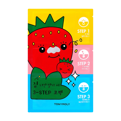 Tonymoly - Packung mit 3 Nasenpflastern Runaway Strawberry Seeds