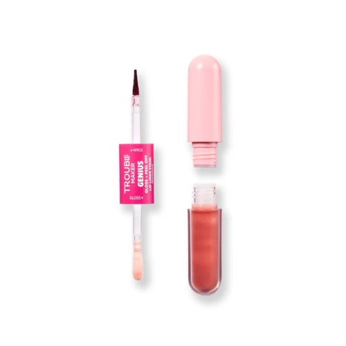 Trouble Maker  - Duo Lip Tint peel-off + Lip Gloss Genius - Brainwave Rose Pink