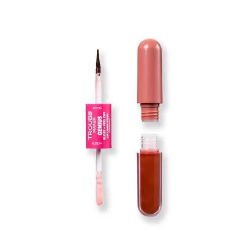 Trouble Maker - Duo Lip Tint peel-off + Lip Gloss Genius - Checkmate Peach Pink