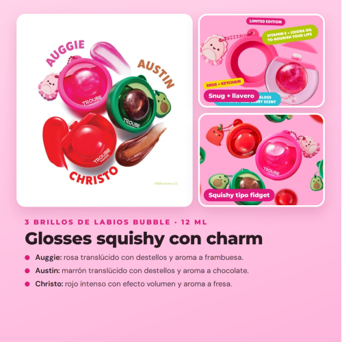 Trouble Maker x Squishmallows - Komplette Sammlung Limitierte Edition - 14 Produkte: 3 Lidschattenpaletten + Wimperntusche + 3 Lippenöle + 3 Lippenglosse + 4 Gesichtssprays