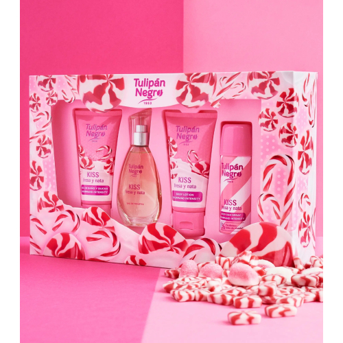 Tulipán Negro - *Gourmand Intensity* – Geschenkset – Kiss Erdbeere und Sahne