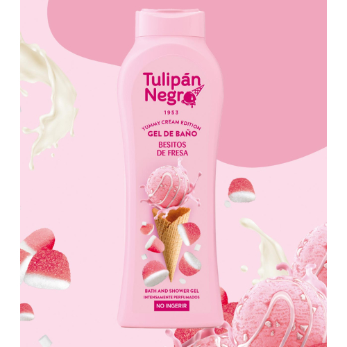 Tulipán Negro - *Yummy Cream Edition* – Badegel 650 ml – Besitos de Fresa