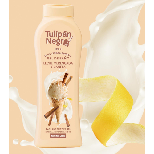 Tulipán Negro - *Yummy Cream Edition* – Badegel 650 ml - Leche Merengada & Canela