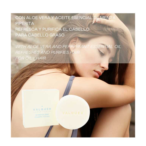 Valquer - Festes Shampoo Pure - Fettiges Haar