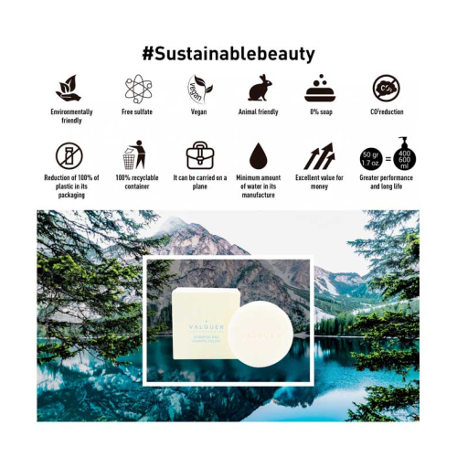 Valquer - Festes Shampoo Pure - Fettiges Haar